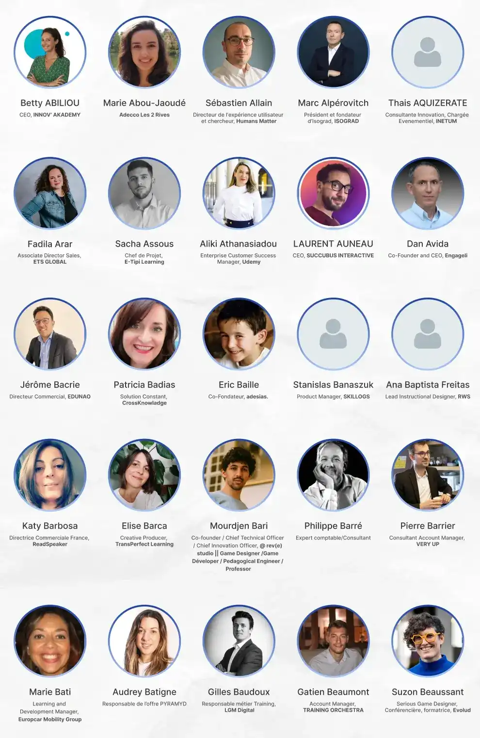 The Speakers at Learning Technology France Conference