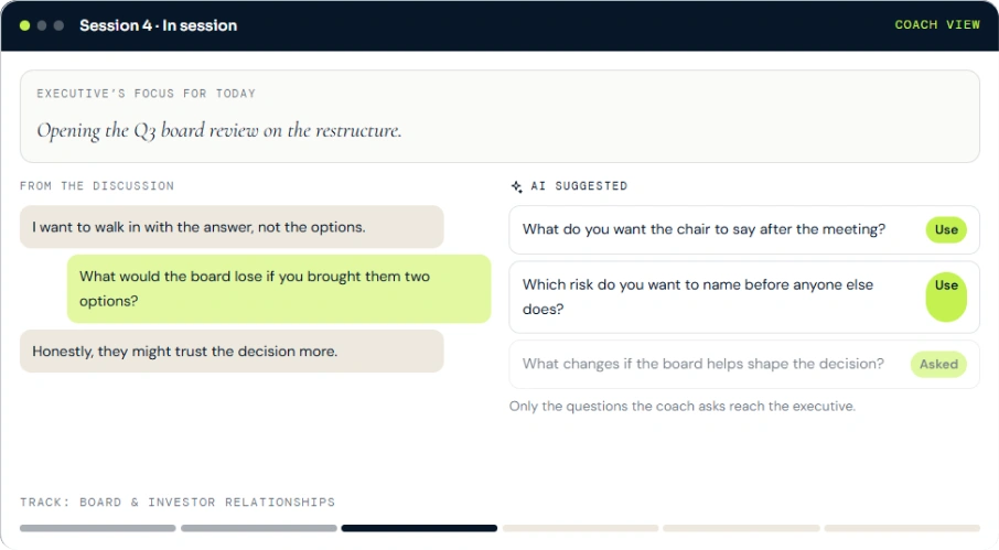 Meridian suggests questions in the session