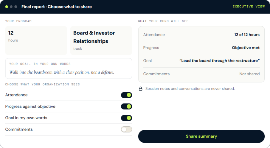 Meridian gives the executive the final say