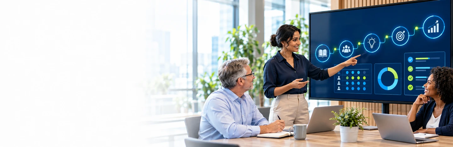 L&D professionals authoring e-learning content in a training session