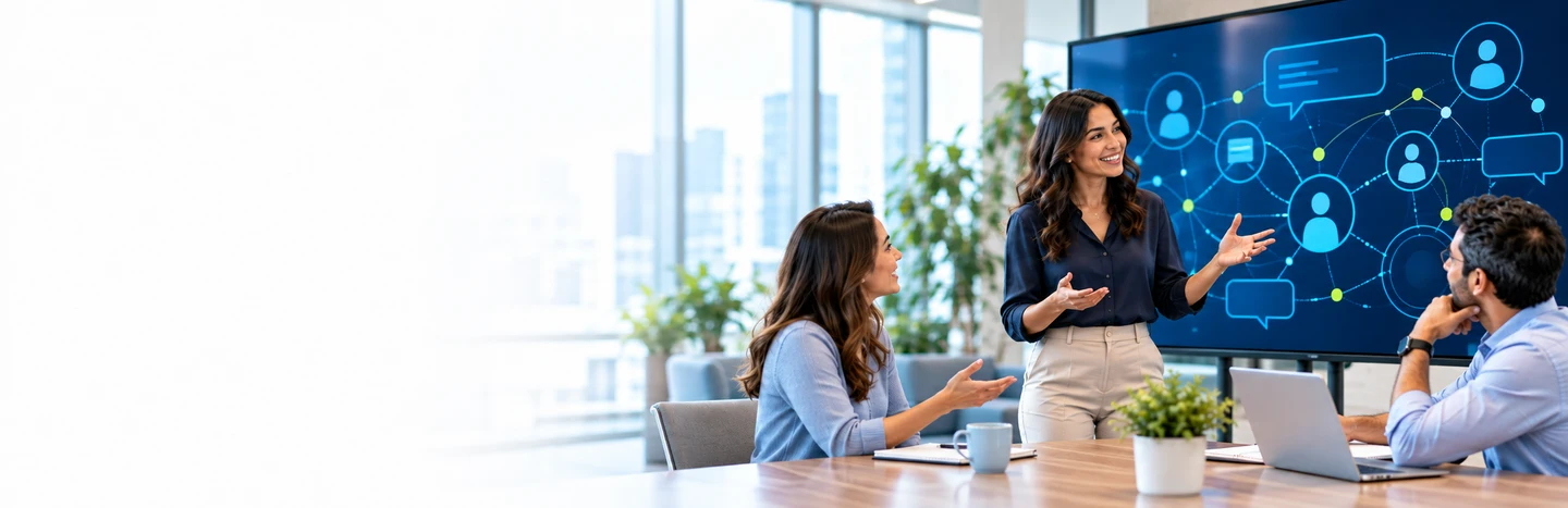 Professionals practicing communication skills in a corporate training workshop
